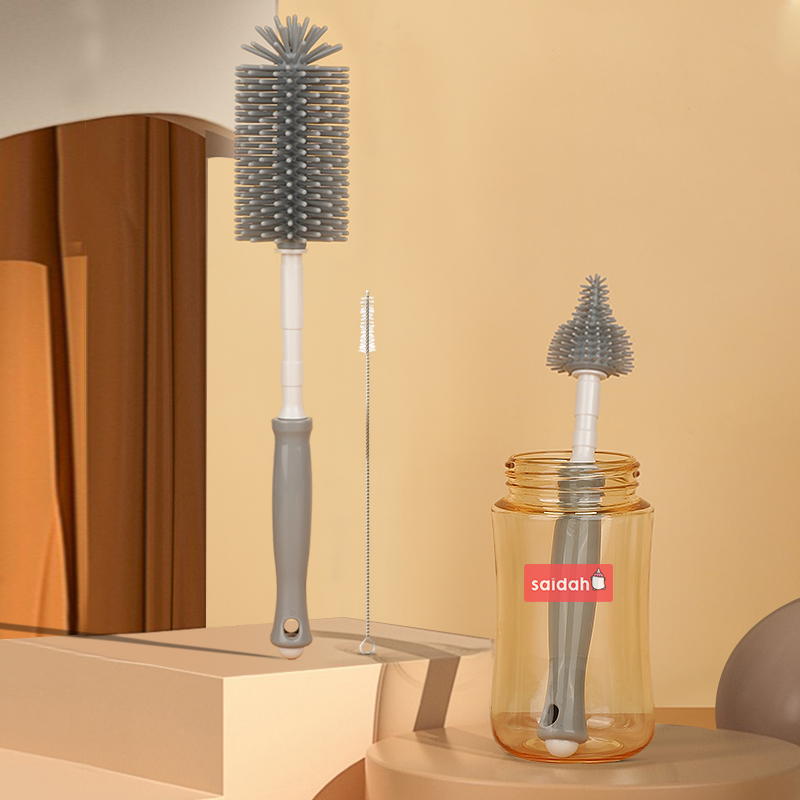 Brosse de bouteille d'alimentation en silicone 3 en 1 