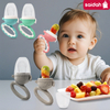 Shark Silicone Baby Fruit Feeder | Silicone liquide de qualité alimentaire sans BPA | Soupche en maille pour l'auto-alimentation sûre | Soulagement et nutrition des dents