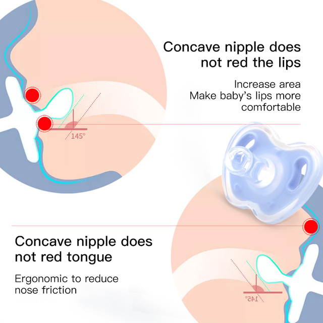 Patification de bébé en silicone naturel doux - confort apaisant jour et nuit