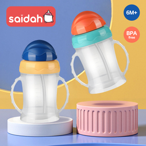 Tasse de bébé sans glissement à l'épreuve des fuites avec paille de silicone