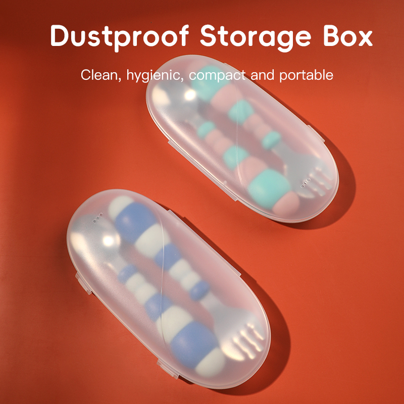 Ensemble de fourche à cuillère pour bébé écologique avec poignée incurvée antidérapante