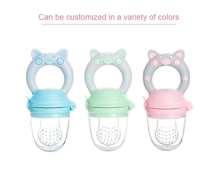 Silicone Baby Feeder Teether - Mignon Pig Design pour fruits et légumes | Pacificateur alimentaire sans BPA sans BPA