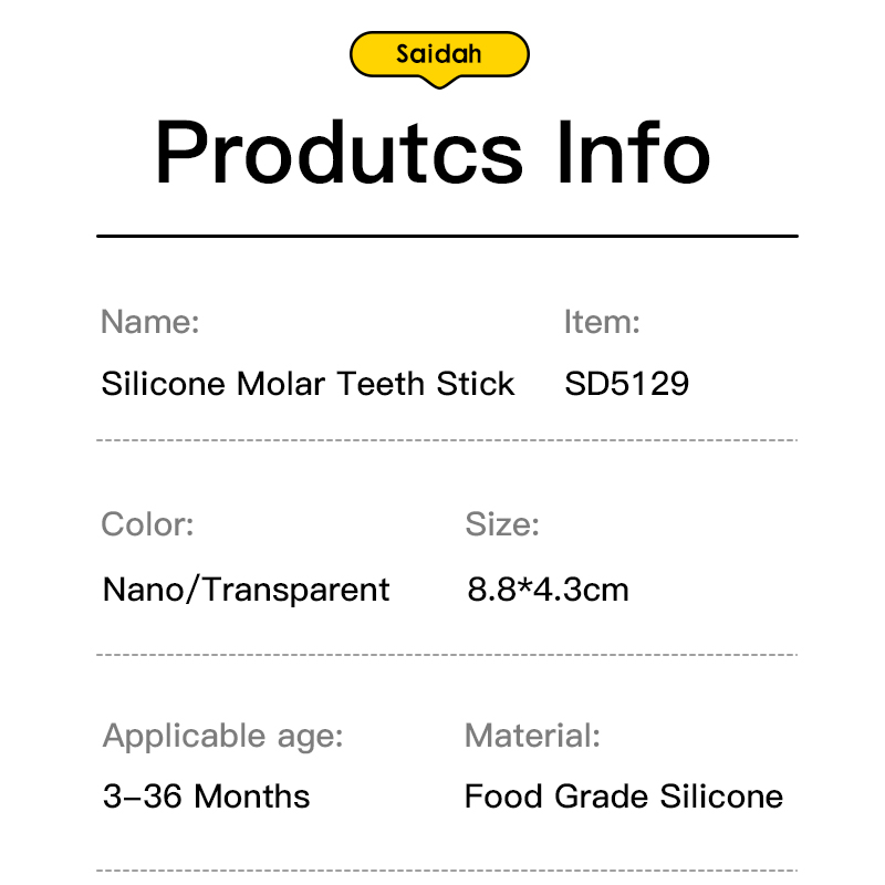 Stick de dentition en silicone sans BPA et sans BPA pour les bébés