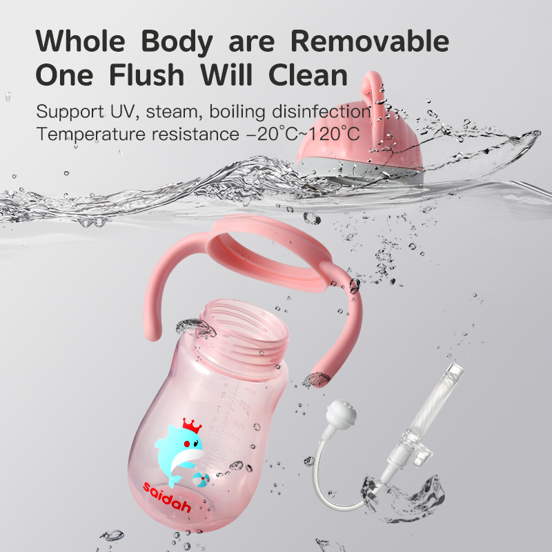 Tasse de formation pour bébés sans BPA respectueuse de l'environnement avec une valve anti-choc