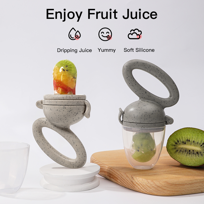 Shark Silicone Baby Fruit Feeder | Silicone liquide de qualité alimentaire sans BPA | Soupche en maille pour l'auto-alimentation sûre | Soulagement et nutrition des dents