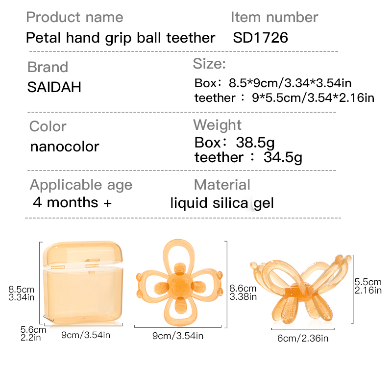 Balle de dentition douce naturelle - jouet sensoriel pour le soulagement du nourrisson