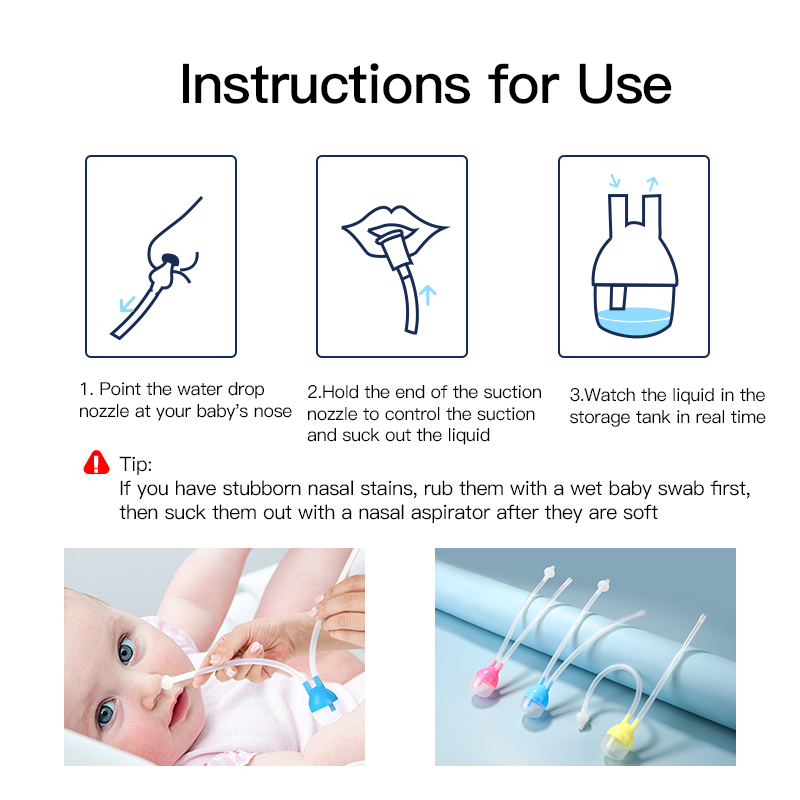 Aspirateur nasal bébé anti-reflux hygiénique doux avec silicone