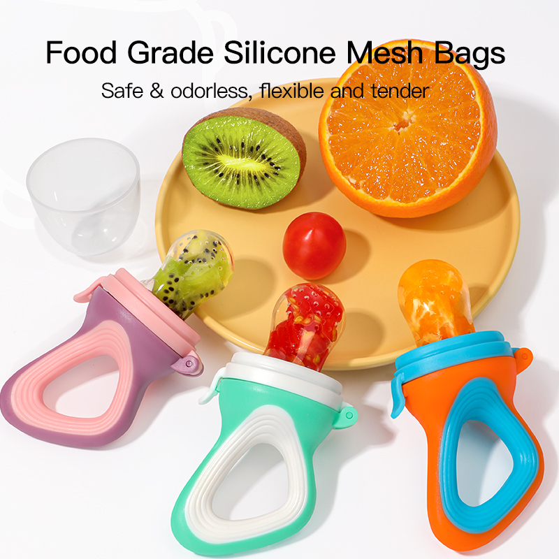 BPA sans BPA Food Grade Liquid Silicone Fruit & Vegetable Ficheur avec sac en maille