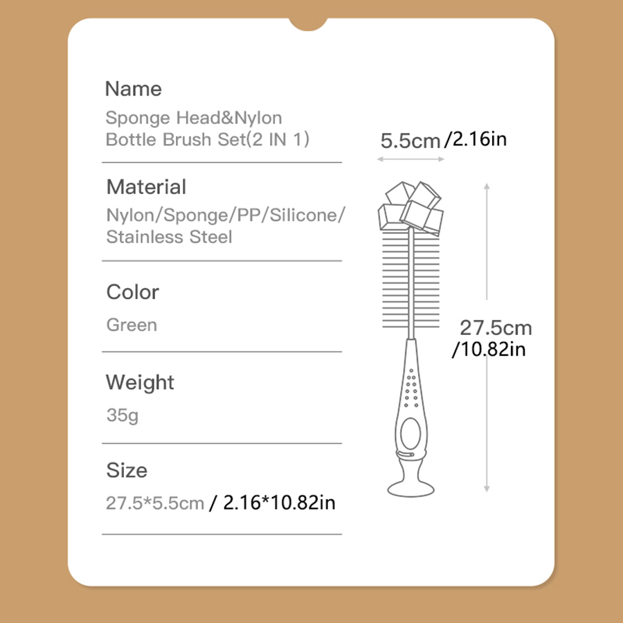 [Nylon | Éponge] nylon | Brosse à éponge avec aspiration, alimentation Bross Brouss