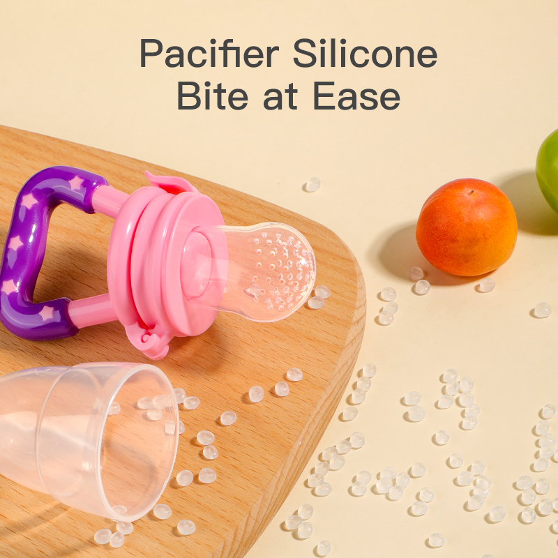 Faisseur de bébé en silicone Star - Pacificateur de fruits sans fruits BPA pour le soulagement de la dentition + jouet à mastication doux