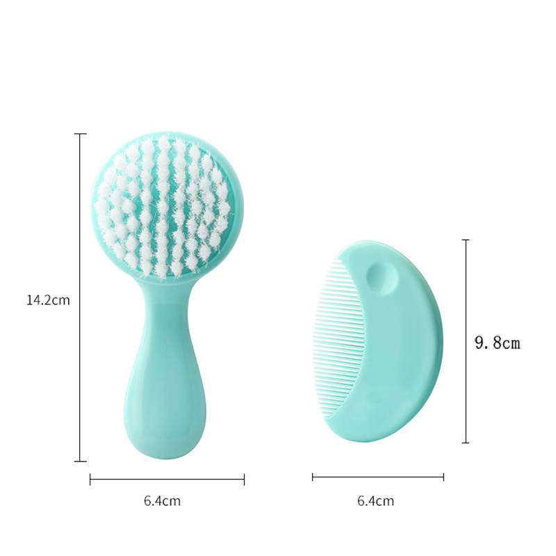 Brosse à tête ronde et brosse à cheveux pour bébé avec des poils doux et une poignée PP