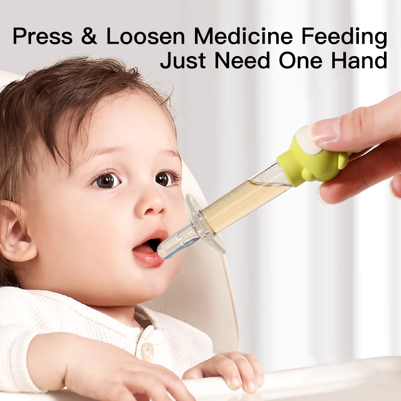 Caricaturé mangeoire en médecine pour bébé en forme de grenouille