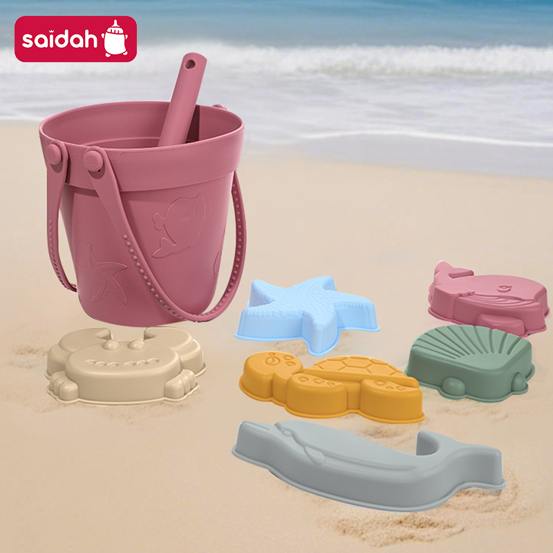 Ensemble de jouets de sable et de bain et de bain et de plage de 8 en 1. Kit de jeu de plage pour les tout-petits | Outils de jeu d'été en plein air (pelle, moules) - poids léger et convivial