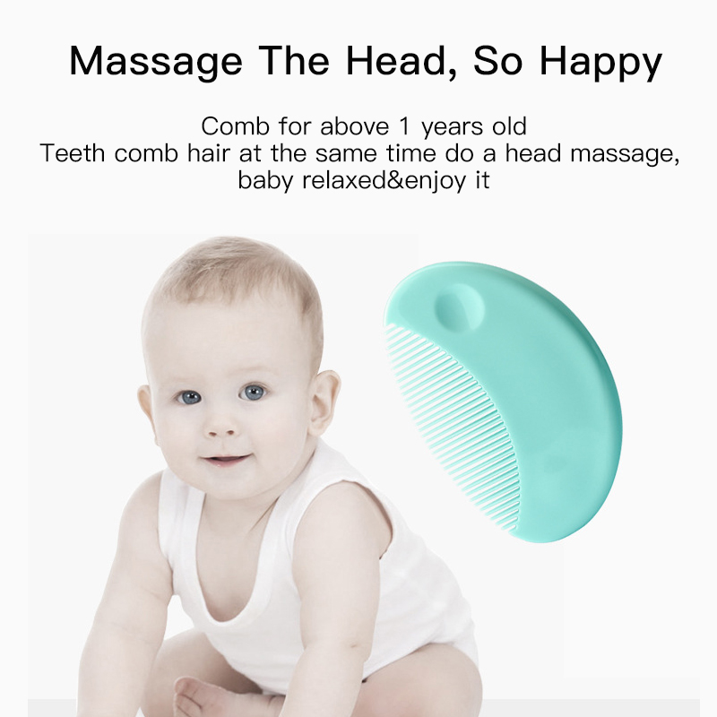 Brosse à tête ronde et brosse à cheveux pour bébé avec des poils doux et une poignée PP