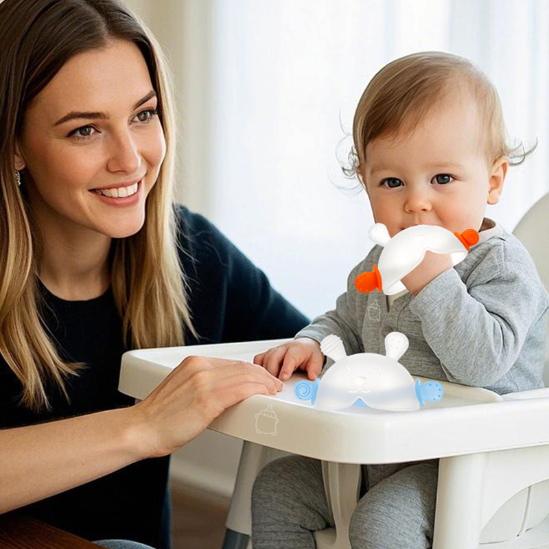 SD1700 Adorable Bunny Doething Toy avec poignée cachée: Idéal pour les petits bébés - apaiser ces premières dents!