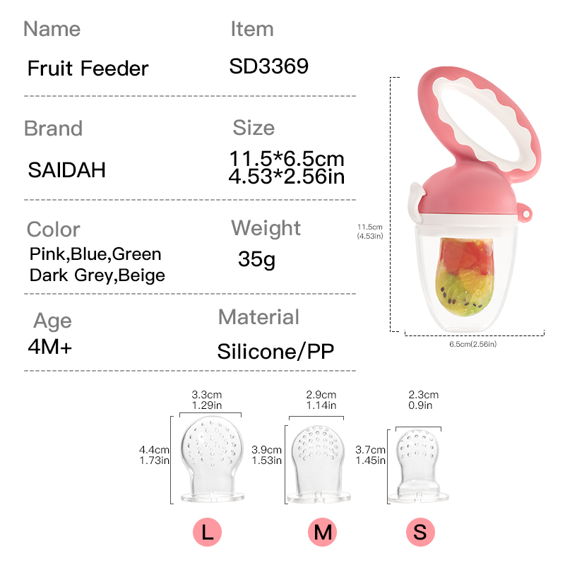 Shark Silicone Baby Fruit Feeder | Silicone liquide de qualité alimentaire sans BPA | Soupche en maille pour l'auto-alimentation sûre | Soulagement et nutrition des dents