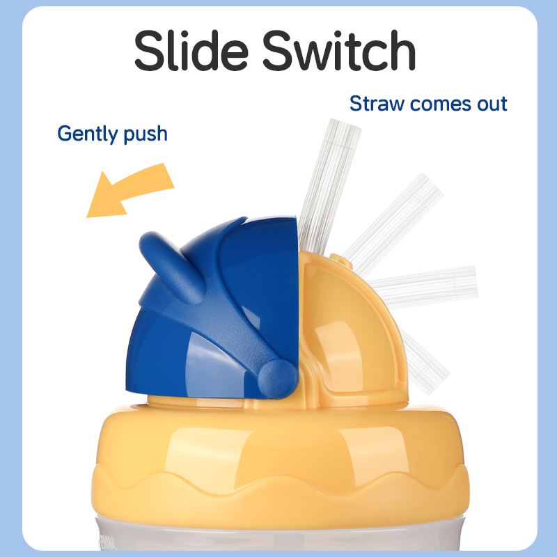 Tasse de bébé sans glissement à l'épreuve des fuites avec paille de silicone