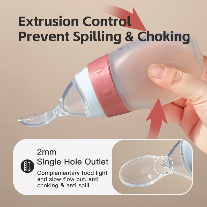 3oz / 100 ml d'alimentation en pâte de riz liquide liquide avec cuillère à distribution